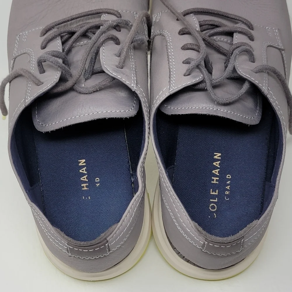 Cole Haan Grand Atlantic Gray Leather Oxfords Dress Shoes Men Size 10M Pre-owned